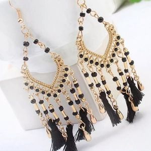 Bohemian beaded tassel earrings